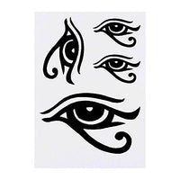 Azeeda 4 x 'Eye of Horus' Temporary Tattoos - Water Resistant, Skin-Safe, Non-Toxic Transfers, Mixed Sizes (TO00042801)
