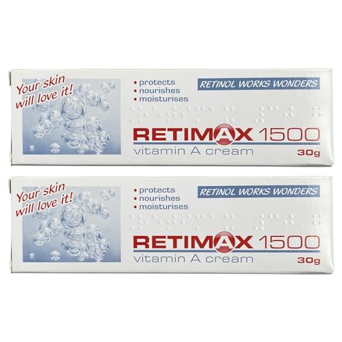 RETIMAX 1500 Vitamin A Cream, Protects, Nourishes, moisturises, Anit-Ageing, Retinol, Pack of 2 x 30g