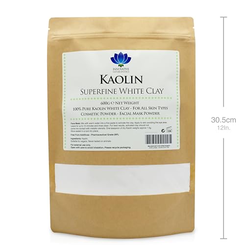 Innovative Naturopathics Kaolin - Pharmaceutical Grade - Superfine White Clay - 600g Packet