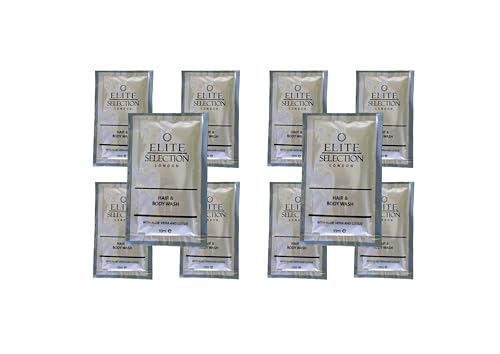 elite selection 2 in 1 Hair & Body Wash with Aloe Vera and Lotus - 10ml Sachets - Pack of 250 - Elite