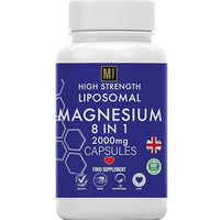 MetaSuperfoods Magnesium 8 in 1 Complex 2000mg | 4 Month Supply | Full Spectrum Elemental Mg Supplement | 120 High Strength Vegan Capsules | 8 in 1 Bioavailable Magnesium | 1 A Day | Gluten Free, UK Company