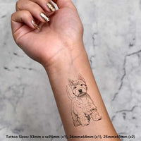 Azeeda 4 x 'Proud Westie Dog' Temporary Tattoos - Water Resistant, Skin-Safe, Non-Toxic Transfers, Mixed Sizes (TO00074528)