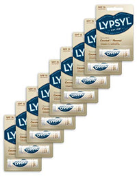 Lypsyl Sensual Lip Balm, Coconut and Almond - Pack of 9
