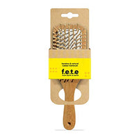 from earth to earth f.e.t.e | Bamboo & Natural Rubber Hairbrush | Large Paddle | Biodegradable & Compostable | Sustainable | Vegan
