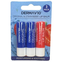 EVERLUSH Derma Tech Solutions 3 Pack Dry Chapped Soften Soothe Lip Balm Stick Triple Pack