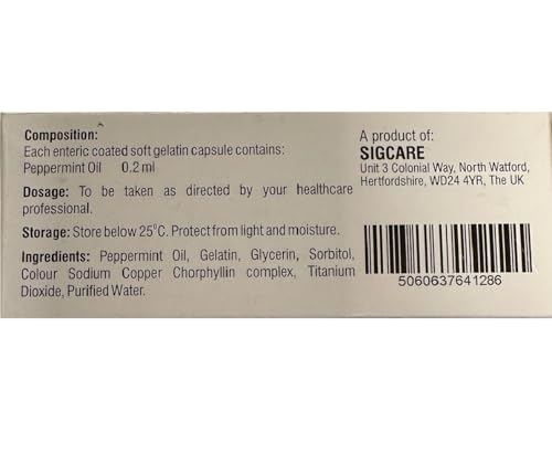 Peppermint Enteric Coated Oil Capsules - 84 Soft Gel Capsules (0.2ml Each), Gastro-Resistant Natural Soothing Mint Capsules Sealed in Hygienic Blister Strips Supports Healthy Digestion