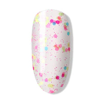 BLUESKY Bluesky Gel Nail Polish, Confetti Pop, Clear Base, Multicoloured Glitter, Long Lasting, Chip Resistant, 10ml (Requires Drying Under UV LED Lamp)