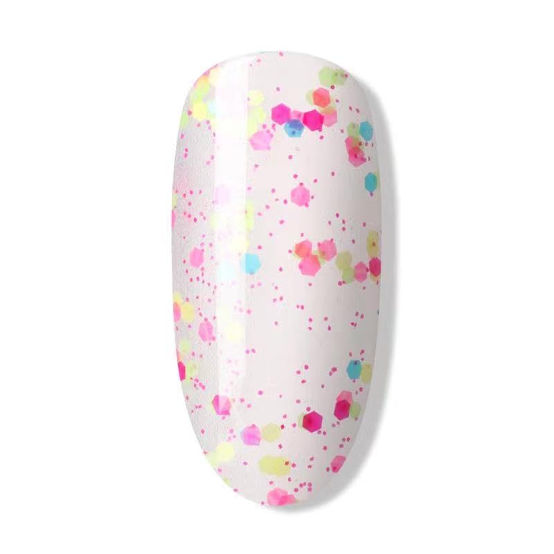 BLUESKY Bluesky Gel Nail Polish, Confetti Pop, Clear Base, Multicoloured Glitter, Long Lasting, Chip Resistant, 10ml (Requires Drying Under UV LED Lamp)