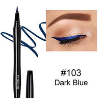 Phoera AQUAPURITY PHOERA® WATERPROOF LIQUID EYELINER PEN BROWN BLACK AND 4 MORE COLOURS SMUDGE PROOF EYE LINER LONG LASTING MAKEUP COSMETICS UK (103 DARK BLUE)