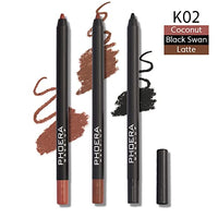 Phoera AQUAPURITY PHOERA® Lip Liner and Eye Liner 3Pcs Set, Long Lasting Eyeliner Pencil, Matte Lip Liner Pencil Set, Easy To Colour, Waterproof Shaping Lip Liner Set for Women and Girls (K02)