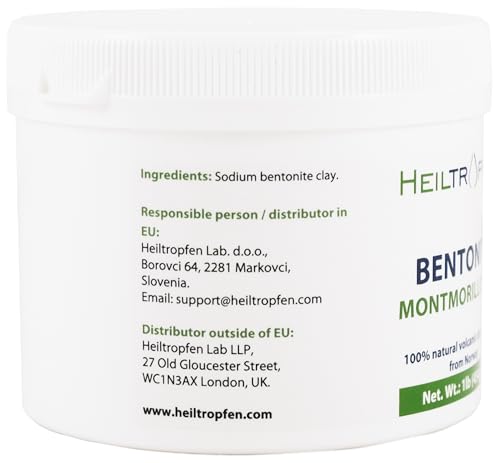 Bentonite Montmorillonite Powder | 1 Pound - 454 g | Ultra FINE | Montmorillonite Content 95% | Natural Mineral Dust | Heiltropfen®