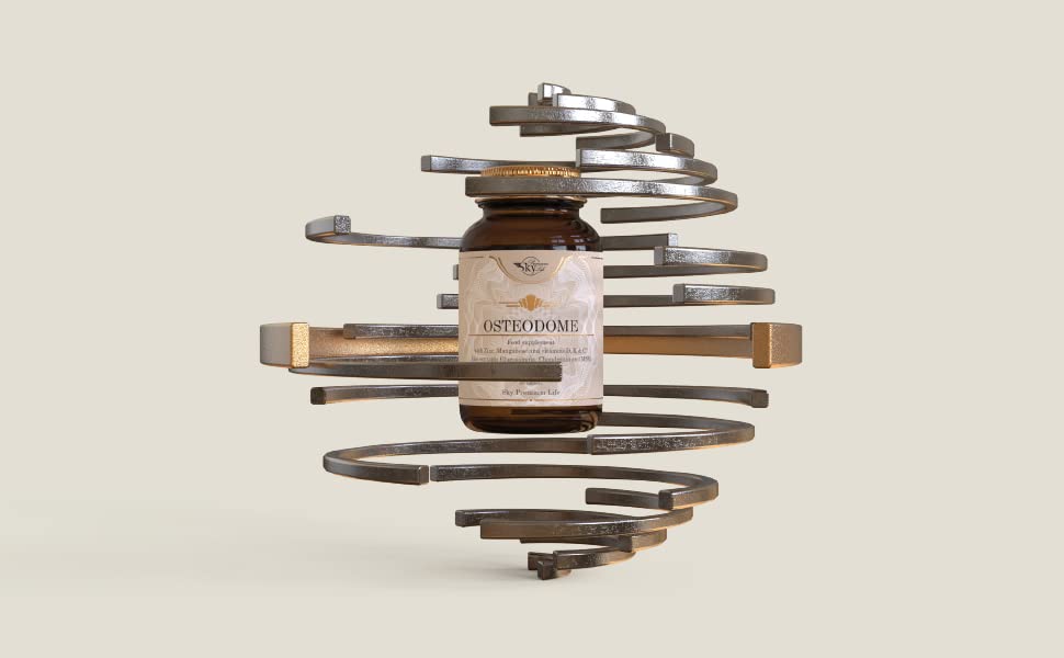 Sky Premium Life Osteodome Food Supplement – Multivitamin and Mineral Complex with Glucosamine and Chondroitin, MSM, Hyaluronic Acid, Green Tea – 60 Tablets