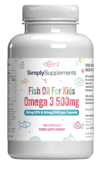 Simply Supplements High Strength & Pure Omega 3 500mg for Kids | for Ages 5-14 Years | 360 Capsules in Total | Manufactured in The UK
