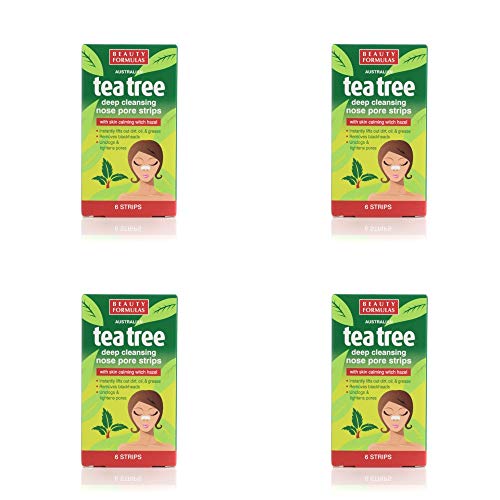 4 x Boxes of Tea Tree Cleansing Nose Pore Strips for Blackheads 4x6 strips