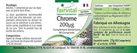 Fairvital | Chromium 200mcg from Chromium picolinate - Bulk Pack for 3 Months - HIGH Dosage - Vegan - 90 Tablets