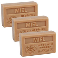 Label Provence Nature Label Provence Savon de Marseille - French Soap Made With Fresh Organic Donkey Milk - Honey Fragrance - 60 Gram Bar - Set of 3