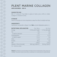 Plent Pure Marine Collagen Unflavored - Stay Beautiful - 5G Daily - Collagen Peptides - 300g