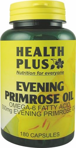 Health Plus Evening Primrose Oil 500mg Omega-6 Supplement - 180 Capsules