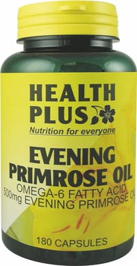 Health Plus Evening Primrose Oil 500mg Omega-6 Supplement - 180 Capsules