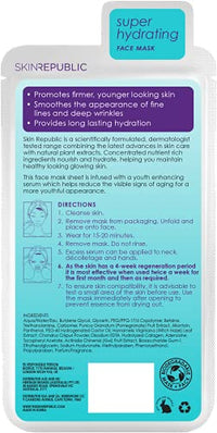 Skin Republic Hyaluronic Acid & Collagen Face Mask, For Younger Looking Skin, Helps with Fine Lines and Wrinkles, Long Lasting Hydration, 25ml