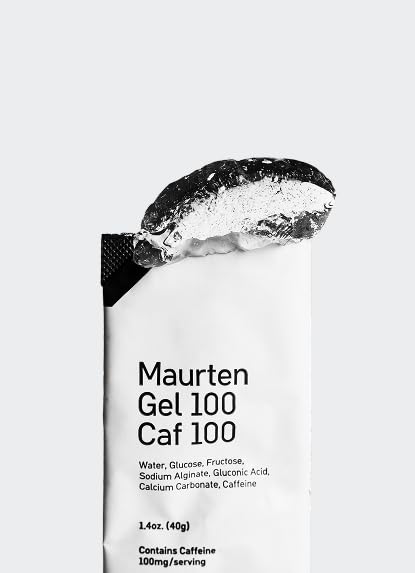 Maurten MAURTEN Gel 100 Mix Box - 6-Pack of 40g - 25g Carbohydrates per Serving - 4 x Gel100 and 2x Gel100 CAF100 (100mg caffein) - Stomach-Friendly Patented hydrogel Technology - Free of preservatives
