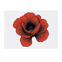 Azeeda 'Red Poppy Flower' Temporary Tattoo - Water Resistant, Skin-Safe, Non-Toxic Transfer (TO00077847)