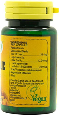 Veganicity Premier Garlic 500mg Digestive Health Supplement - 60 Capsules
