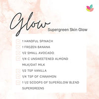 Soul Nutrients Superblend Glow 300g- Supergreens Blend- 35 35 food-based ingredients PLUS bioactive enzymes High-fibre, low fat and dairy-free Naturally-occurring vitamin C for immunity- Supergreen Shots