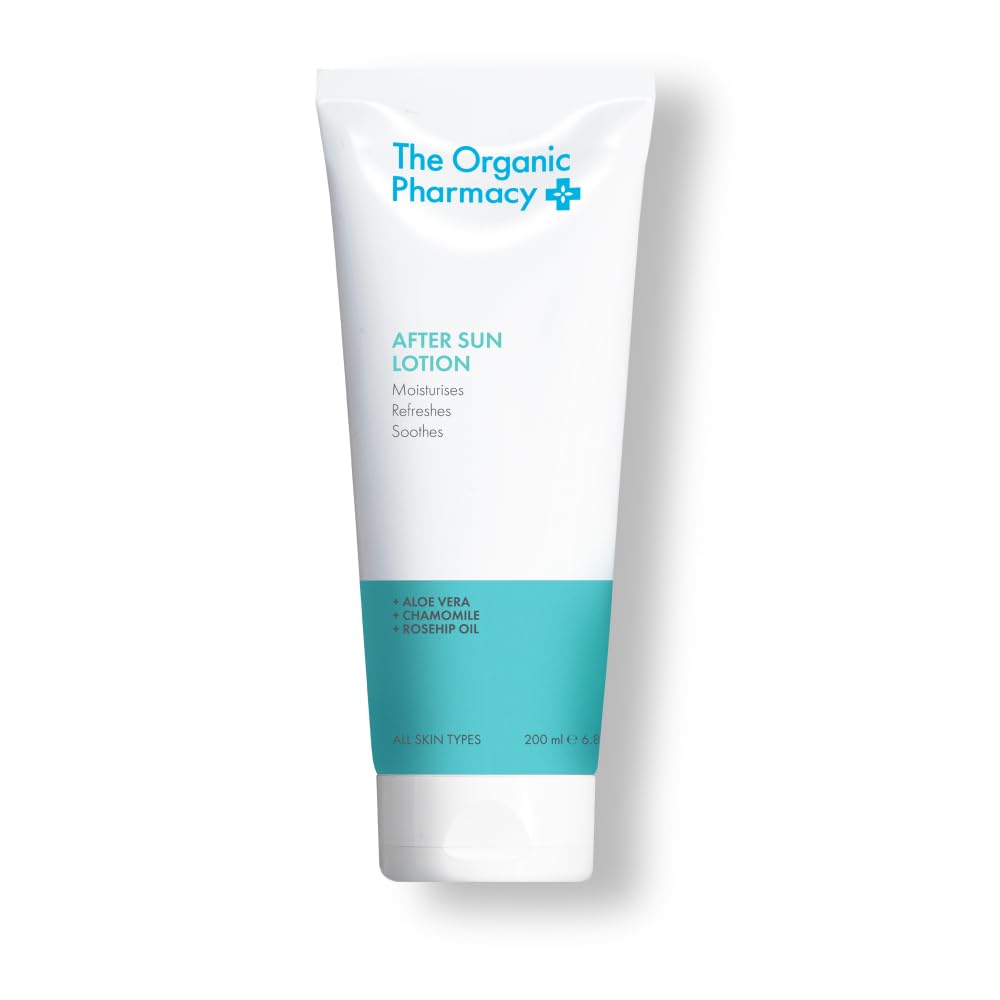 The Organic Pharmacy After Sun, 200ml - Moisturises, Refreshes, Soothes, With Aloe Vera, Chamomile, Rosehip Oil, Organic 65.50%, Natural 93.70%