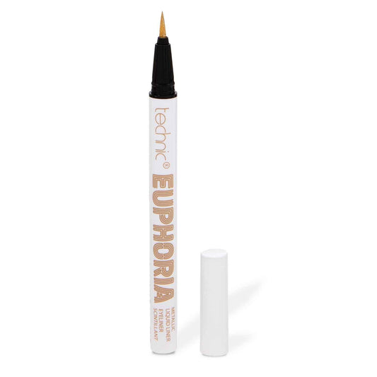 Technic Euphoria Metallic Liquid Liner - Highly Pigmented - Long Lasting - Brush like Tip for Ultimate Precision 0.8ml (Gold)