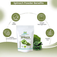 Herbal Magic's Organic Spinach Powder Green Superfood for Smoothies,Juice, Baking Free from Fillers & preservatives of&G Organic Certified (200g (Pack of 1))