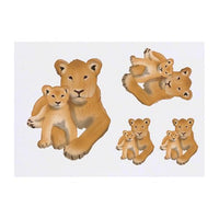 Azeeda 4 x 'Lioness and Cub' Temporary Tattoos - Water Resistant, Skin-Safe, Non-Toxic Transfers, Mixed Sizes (TO00085128)