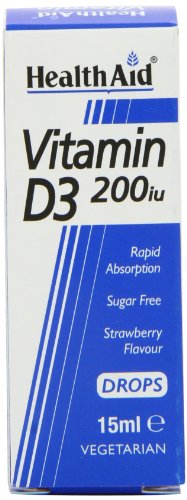 HealthAid Vitamin D3 200iu Drops, Strawberry, 15 Millilitre
