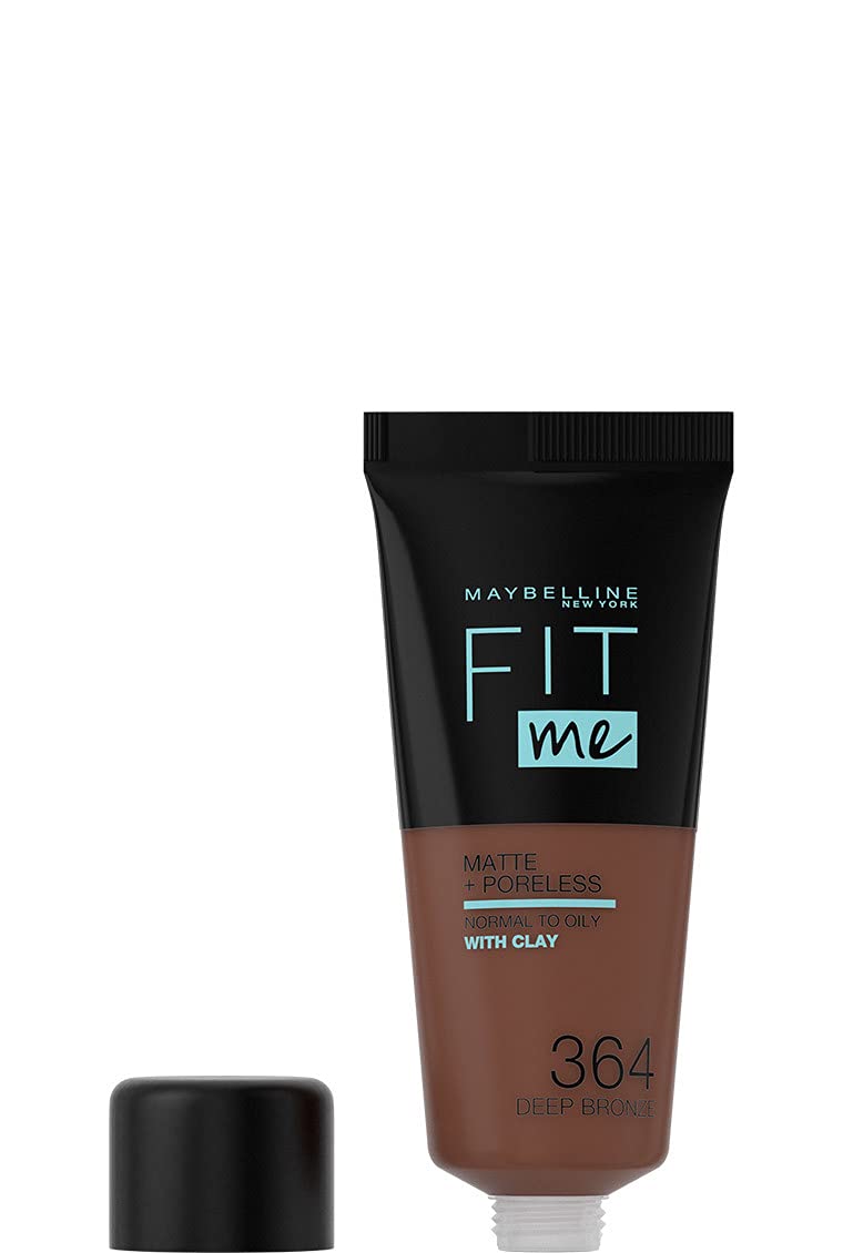Maybelline Fit Me Foundation, Matte & Poreless, Full Coverage Blendable Normal to Oily Skin, 364 Deep Bronze 30ml