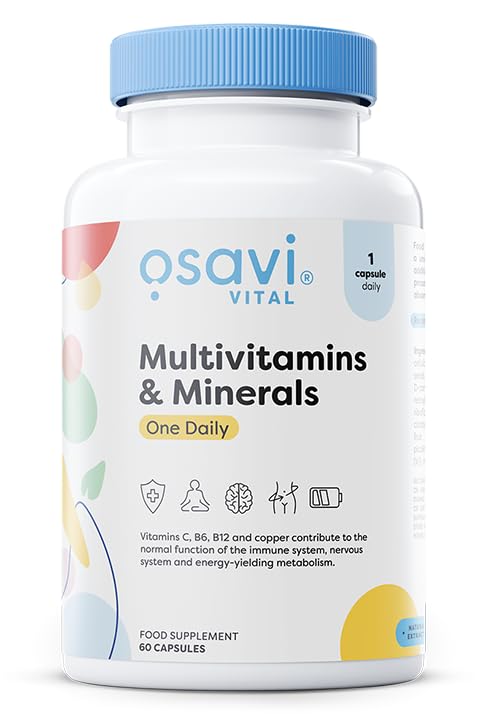 OSAVI Osavi Multivitamin & Minerals OneDaily – 60 Capsules | Supports Energy Metabolism, Nervous System & Immune Function | Unique Blend of Vitamins, Minerals & BioPerine® for Enhanced Absorption