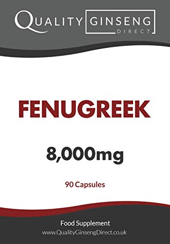 Quality Ginseng Direct Fenugreek - 8,000mg Capsules - Powerful Formula (90 Capsules)