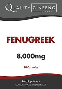 Quality Ginseng Direct Fenugreek - 8,000mg Capsules - Powerful Formula (90 Capsules)