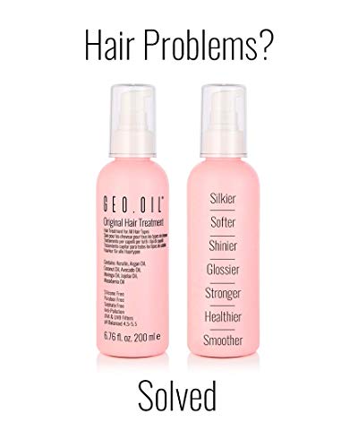 GEO OIL Original Leave-In Hair Treatment 200ml - Keratin Conditioner, Sun & Pollution Protection, Softens & Smoothens, 200ml