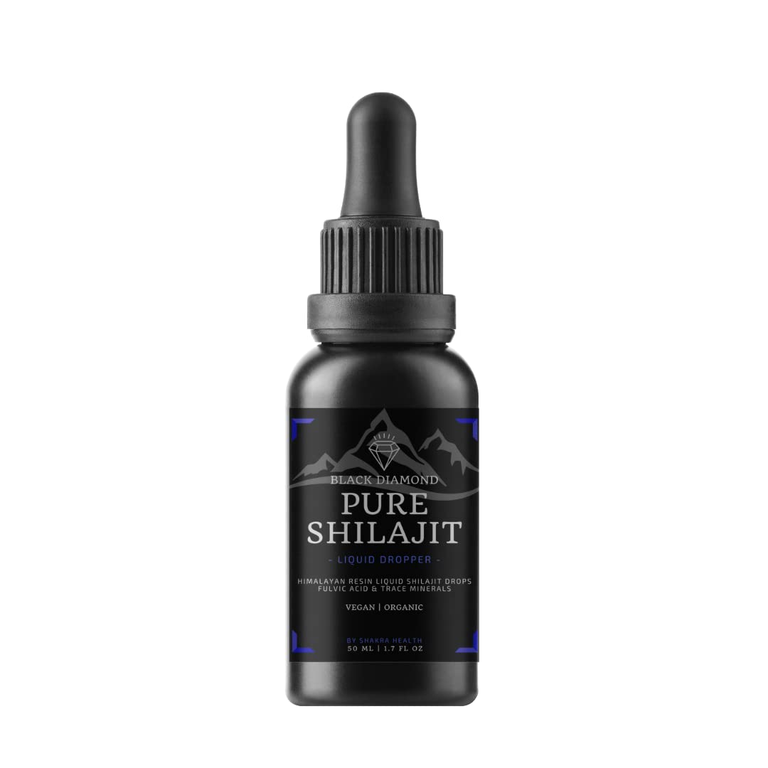Black Diamond Shilajit Liquid Drops 50ml. Pure Himalayan Strength, Energy, Recovery & Health. Potent & Pure. Natural Fulvic Acid Trace Mineral & Vitamin Complex