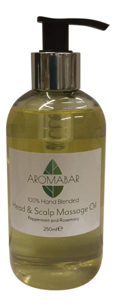Aromabar Head & Scalp Massage Oil 250ml with Peppermint & Rosemary Pump Dispenser