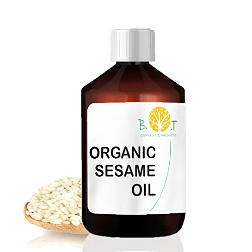 B.O.T cosmetic & wellness Certified Organic Cold Pressed Sesame Seeds. PREMIUM Sesame Oil 100% Pure & Natural for Beauty Skin (Body & Face), Nails, Ayurvedic Massage, Oil Carrier, Oil Pulling 100 ml 3.52fl oz