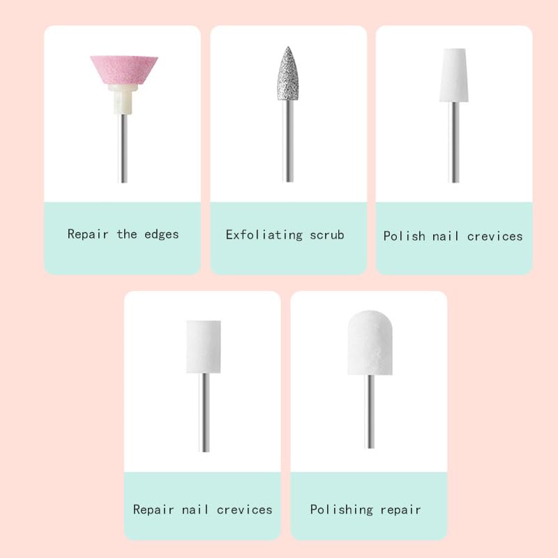 XUEQI Nail Grinder, Designed specifically for Nail Beauty, Cordless Nail Grinder for Thick toenails, Nail and Foot Repair kit, Gift for Female Mothers (White)