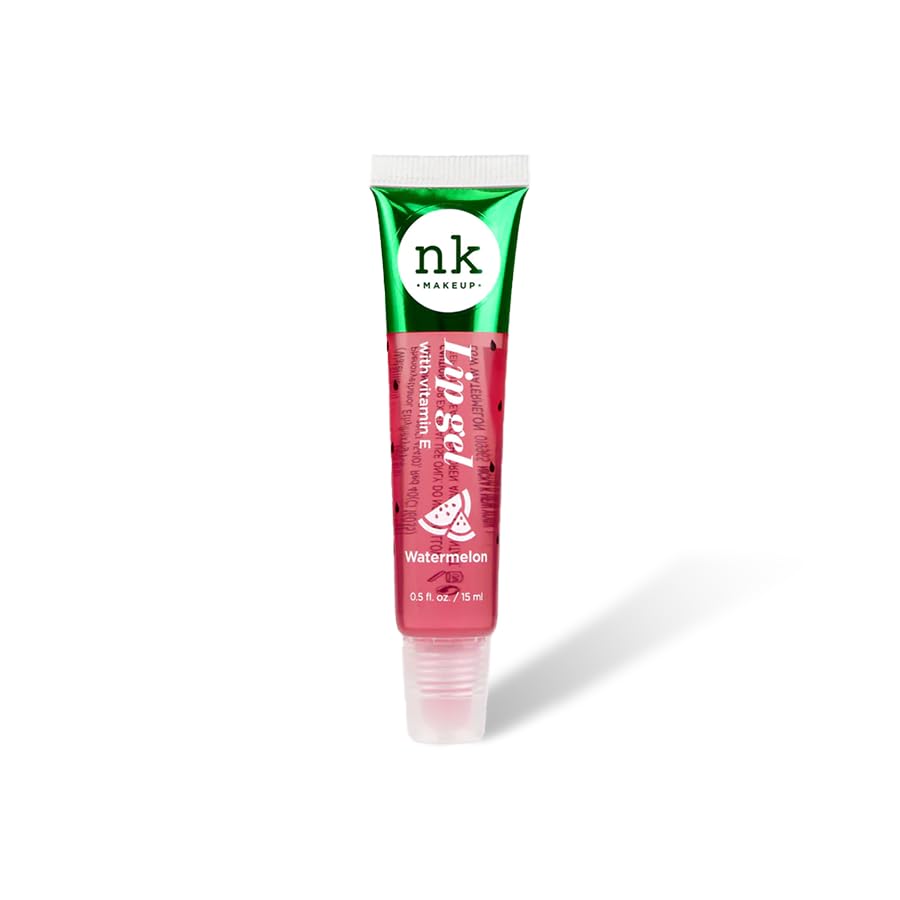 NK lip gloss gel 15ml Vitamin E, Shiny, Nourishes, Blueberry, Peach, Mango and Watermelon flavoured by Nicka K (Multi Pack Of 4).