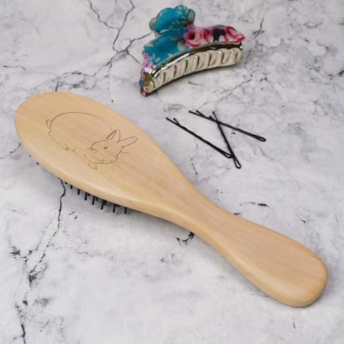 Azeeda 'Peace Bunny – Minimalist Rabbit Art' Wooden Hairbrush (HA00056790)