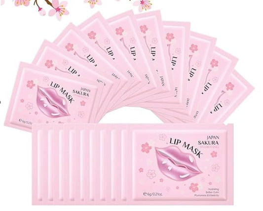 ISBEAUSOLS 10PCS Sakura Lip Masks lipcare