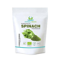Herbal Magic's Organic Spinach Powder Green Superfood for Smoothies,Juice, Baking Free from Fillers & preservatives of&G Organic Certified (200g (Pack of 1))