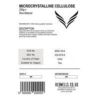 Microcrystalline Cellulose Powder REDWELLS Tablet Excipient - 250g Pack