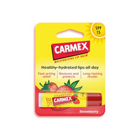 Carmex Strawberry Moisturising Lip Balm Stick for Soft, Protected Lips with SPF 15 (4.25 gm - Pack of 1)