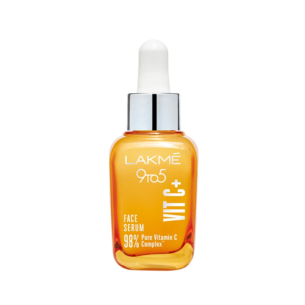 Lakme 9to5 Vitamin C+ Face Serum, For Nourished & Bright Skin with Antioxidant Rich Vitamin C & Kakadu Plum Extract, Non Greasy, 30 ml, LFWY100