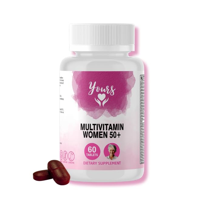 Yours Multivitamin Women Age 50+, Advanced Multivitamin for Women | Immune Support, Bone Strength & Eye Health | Daily Essentials. 60 Tablets
